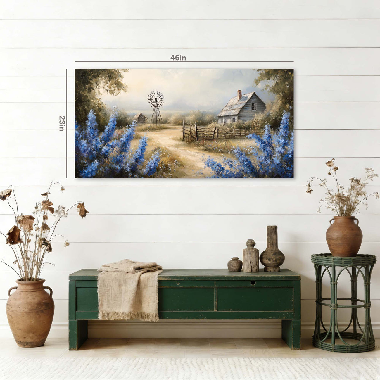 Blue Country Nature Canvas Wall Art for Living Room Prints Artwork Bedroom Office Decor