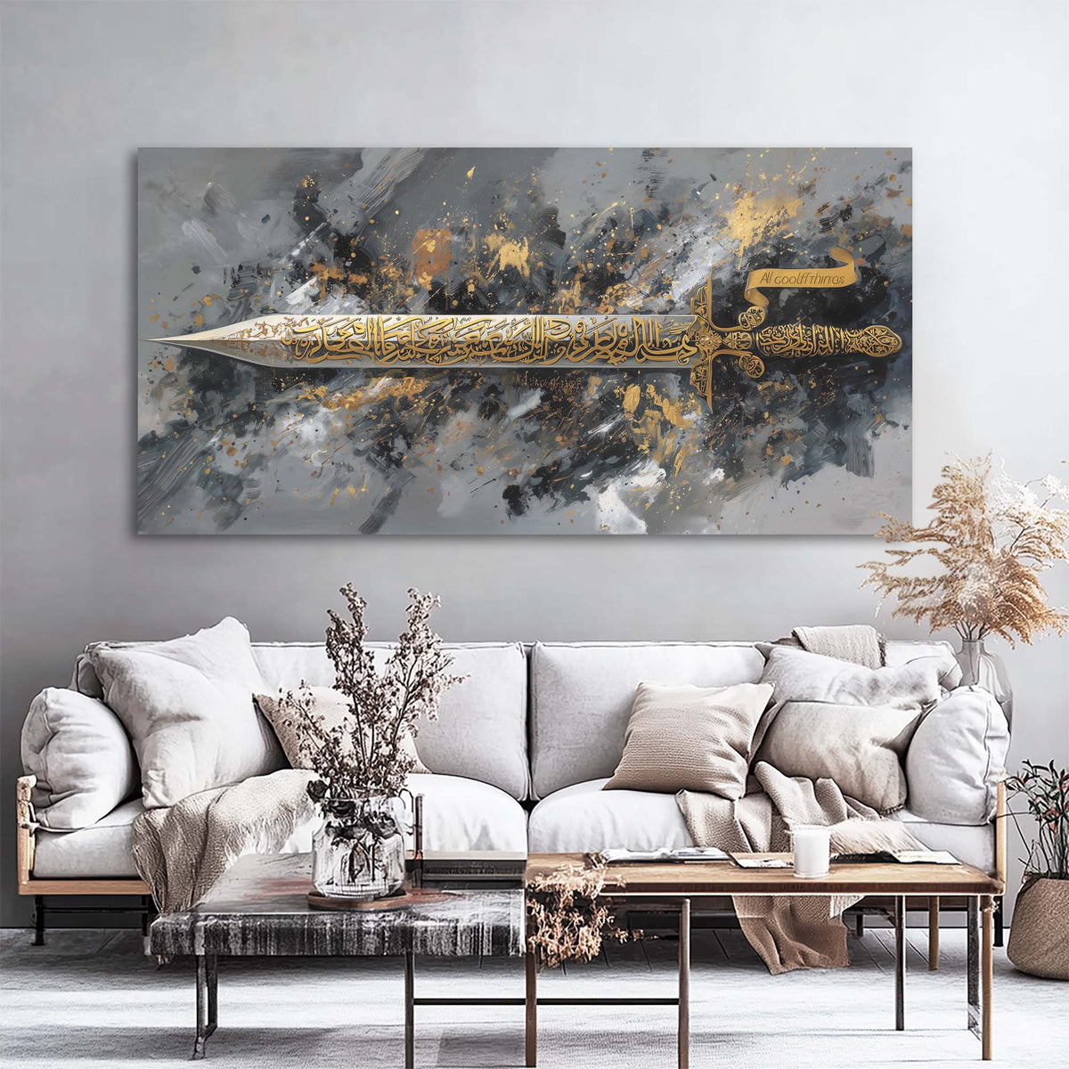 White Mysterious Abstract Wall Art Modern Canvas Painting Prints Artwork Office Hallway Bedroom Living Room Decor