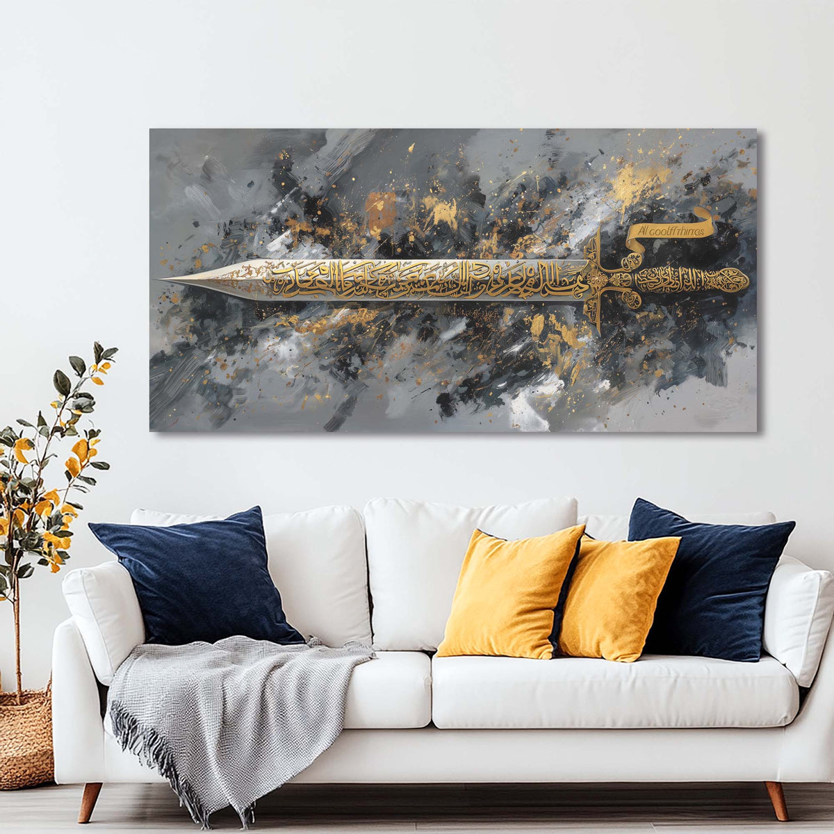 White Mysterious Abstract Wall Art Modern Canvas Painting Prints Artwork Office Hallway Bedroom Living Room Decor