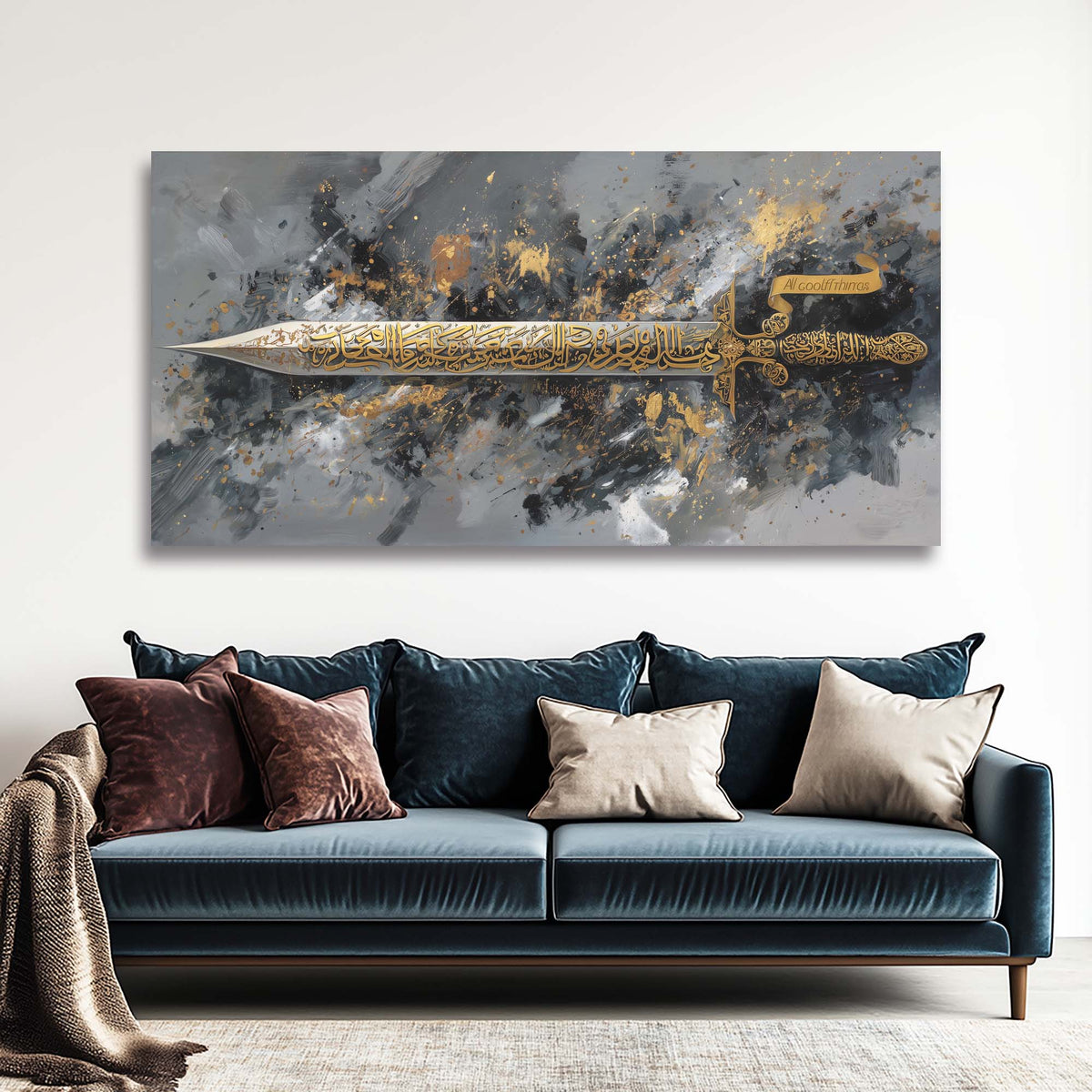 White Mysterious Abstract Wall Art Modern Canvas Painting Prints Artwork Office Hallway Bedroom Living Room Decor