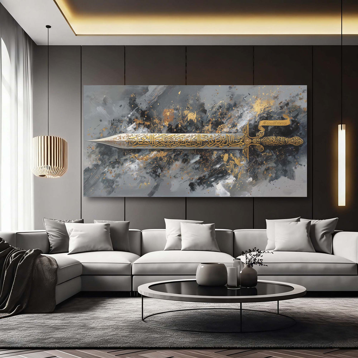 White Mysterious Abstract Wall Art Modern Canvas Painting Prints Artwork Office Hallway Bedroom Living Room Decor