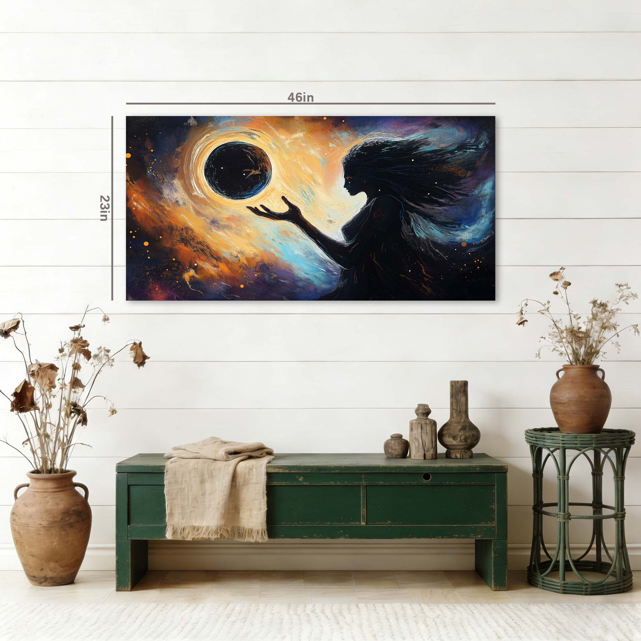 Gold Mysterious Horror Wall Art Canvas Painting Prints Artwor Office Bedroom Living Room Decor