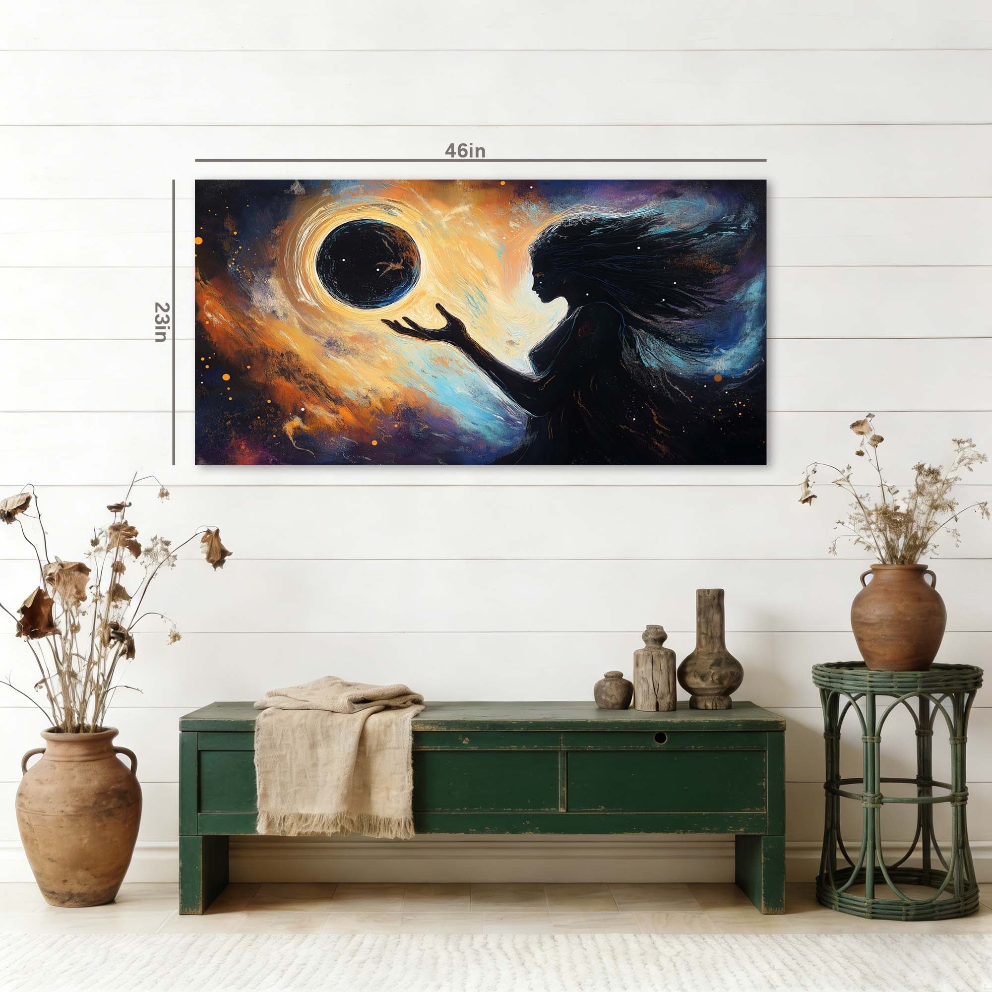 Gold Mysterious Horror Wall Art Canvas Painting Prints Artwor Office Bedroom Living Room Decor