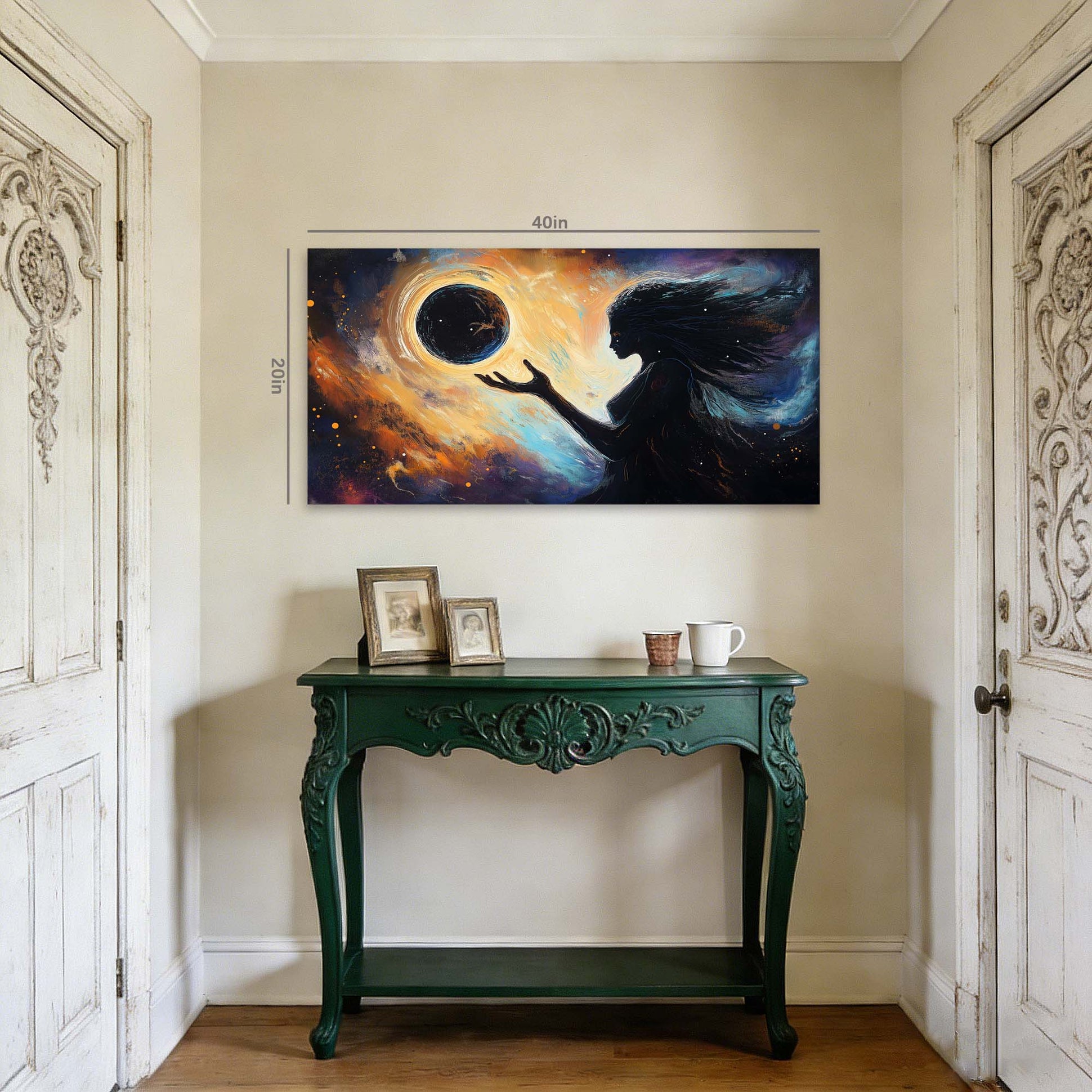 Gold Mysterious Horror Wall Art Canvas Painting Prints Artwor Office Bedroom Living Room Decor