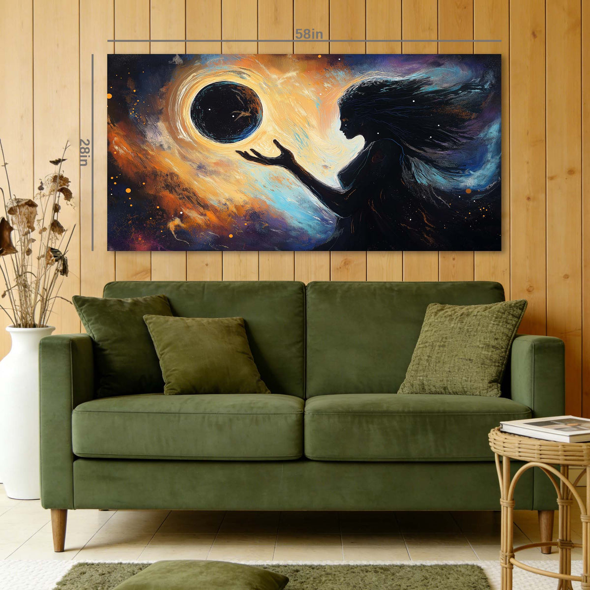 Gold Mysterious Horror Wall Art Canvas Painting Prints Artwor Office Bedroom Living Room Decor