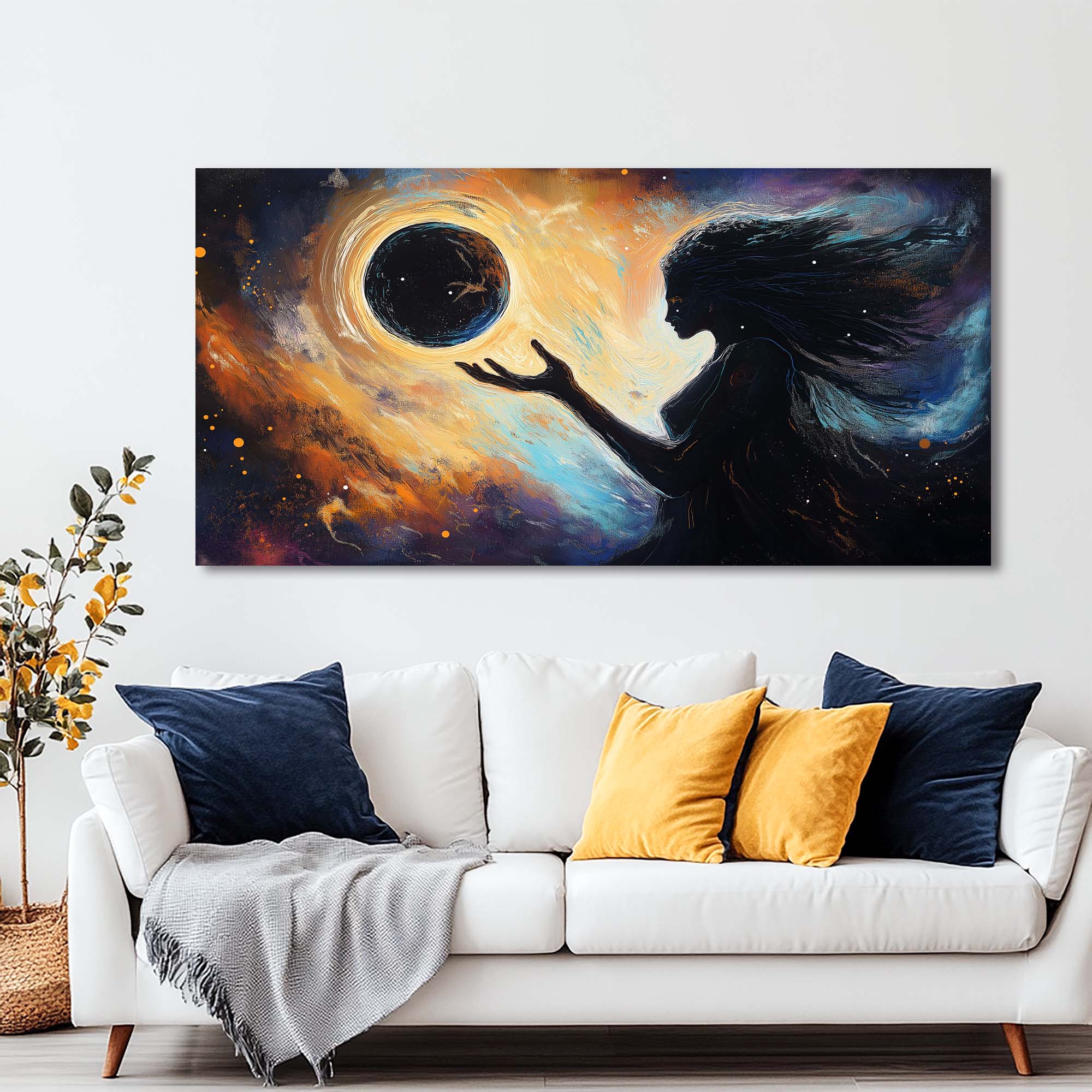 Gold Mysterious Horror Wall Art Canvas Painting Prints Artwor Office Bedroom Living Room Decor