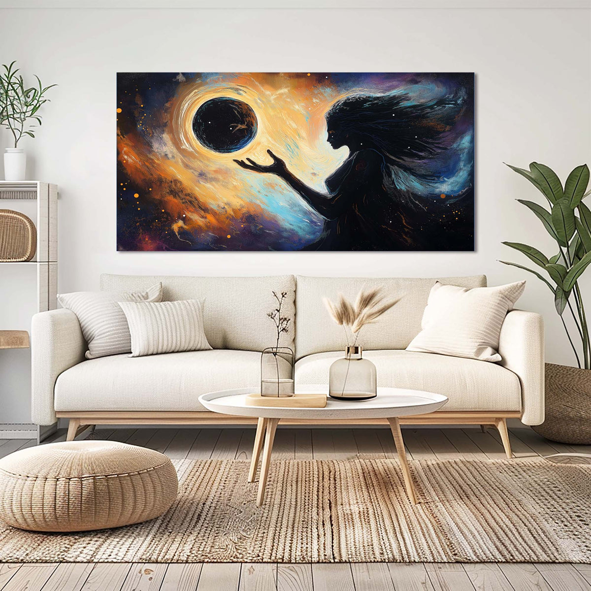 Gold Mysterious Horror Wall Art Canvas Painting Prints Artwor Office Bedroom Living Room Decor