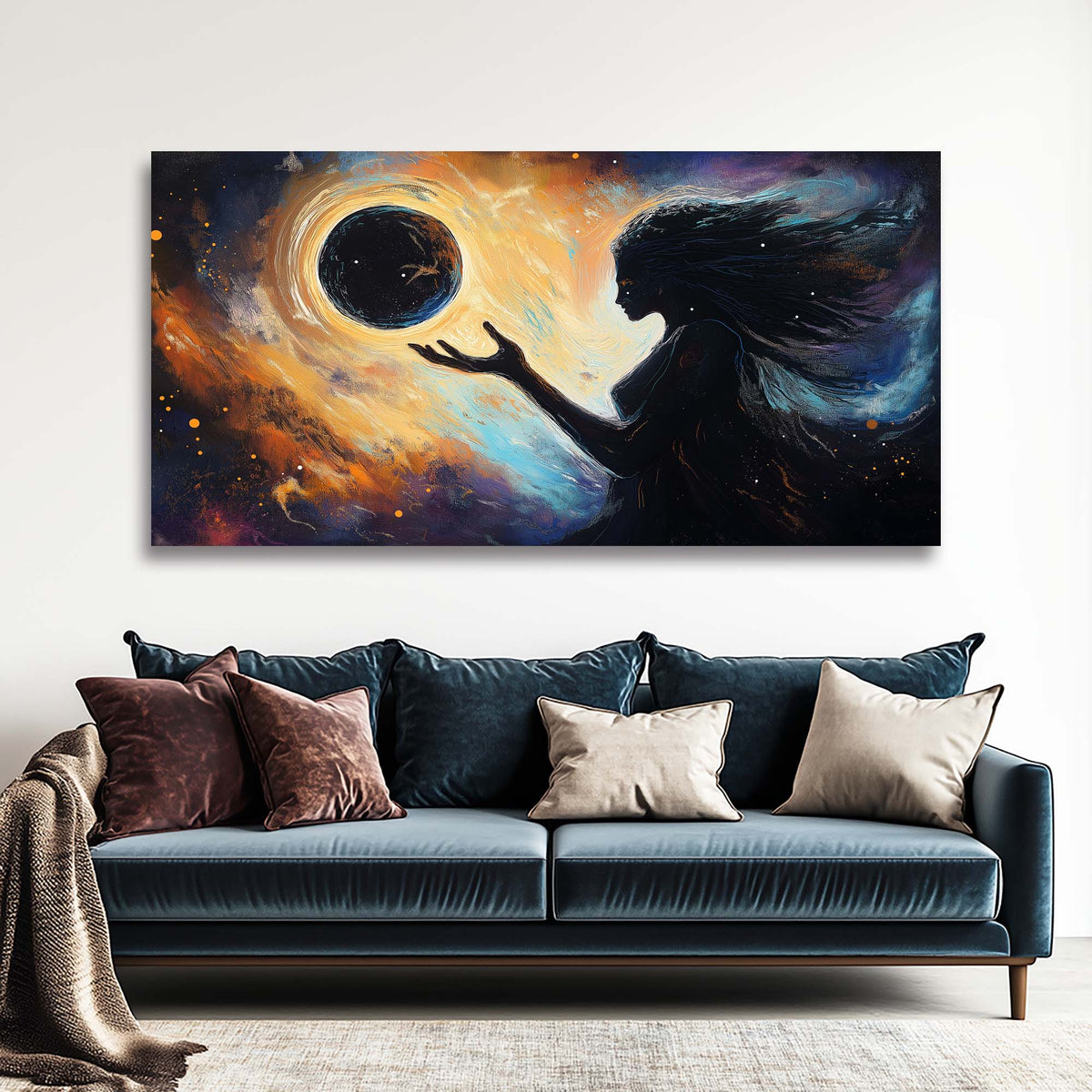 Gold Mysterious Horror Wall Art Canvas Painting Prints Artwor Office Bedroom Living Room Decor