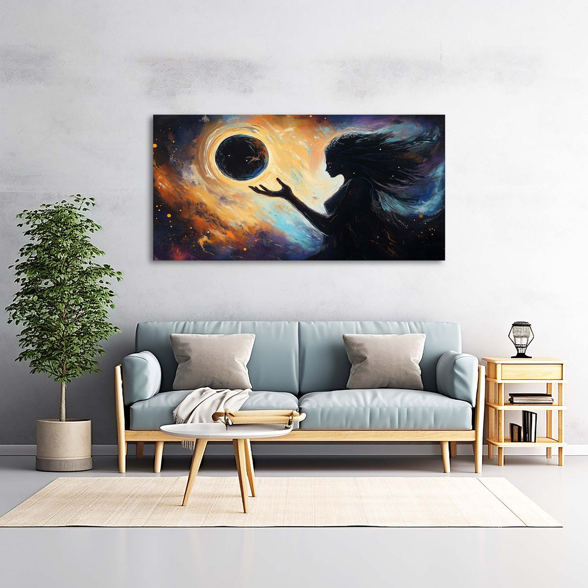 Gold Mysterious Horror Wall Art Canvas Painting Prints Artwor Office Bedroom Living Room Decor