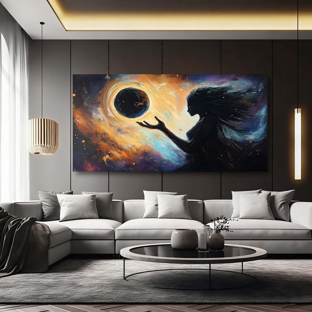 Gold Mysterious Horror Wall Art Canvas Painting Prints Artwor Office Bedroom Living Room Decor