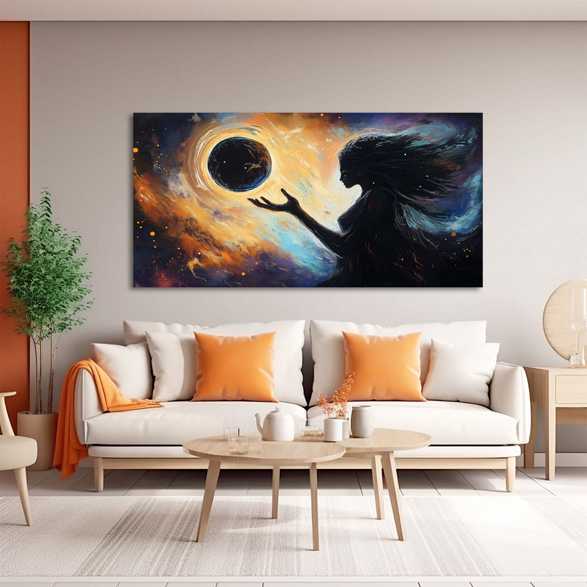Gold Mysterious Horror Wall Art Canvas Painting Prints Artwor Office Bedroom Living Room Decor