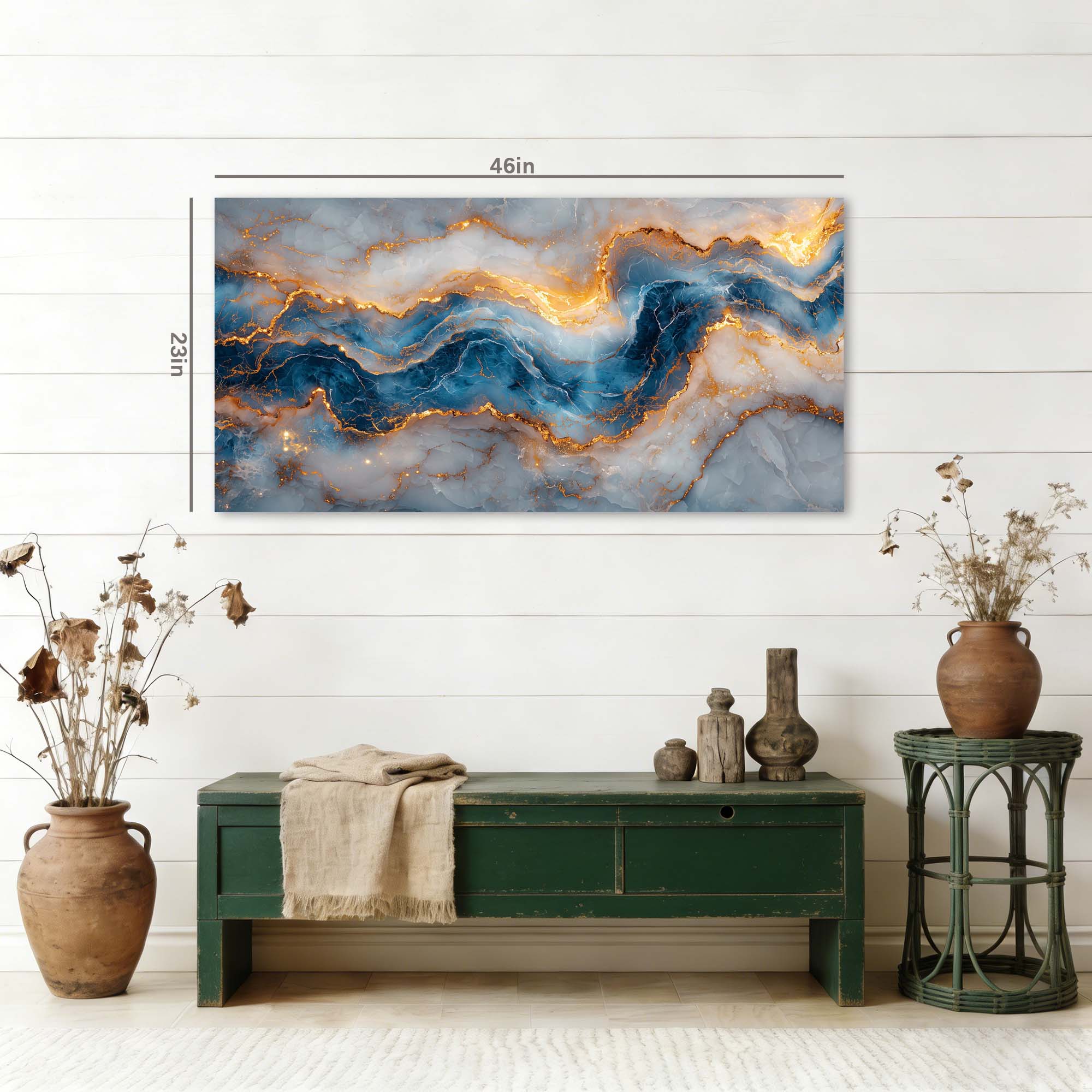 Blue Mysterious Horror Canvas Wall Art for Living Room Prints Artwork Bedroom Office Decor