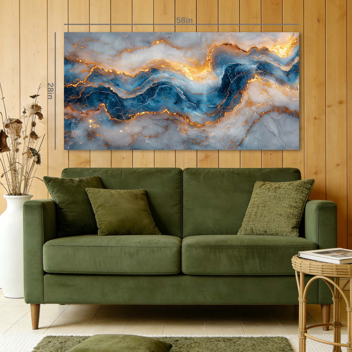 Blue Mysterious Horror Canvas Wall Art for Living Room Prints Artwork Bedroom Office Decor