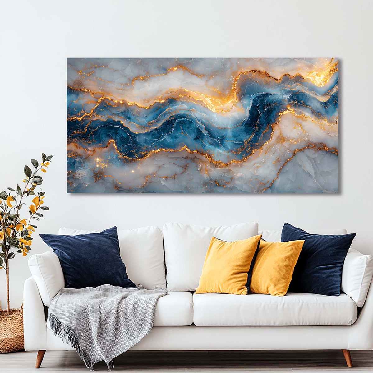 Blue Mysterious Horror Canvas Wall Art for Living Room Prints Artwork Bedroom Office Decor