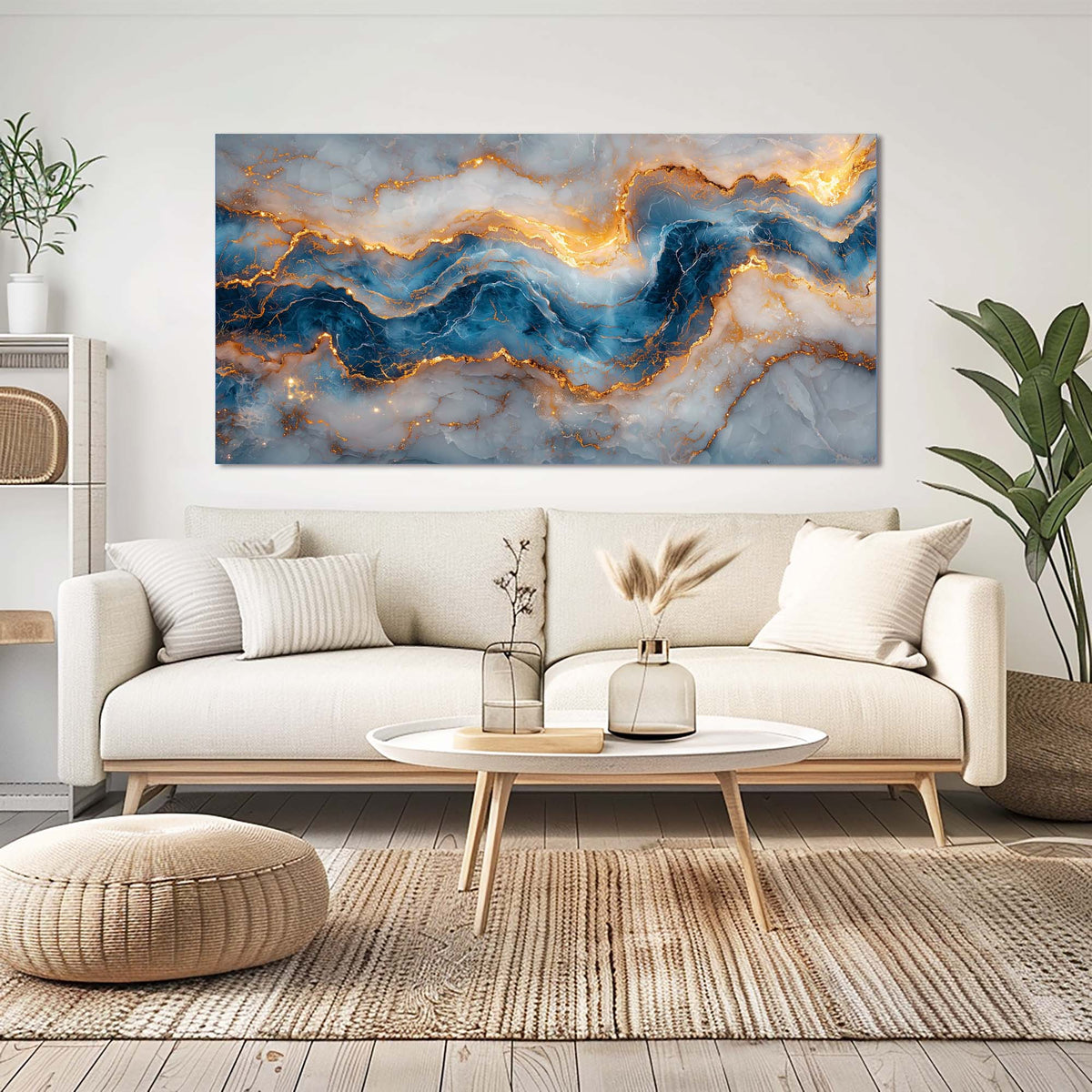 Blue Mysterious Horror Canvas Wall Art for Living Room Prints Artwork Bedroom Office Decor