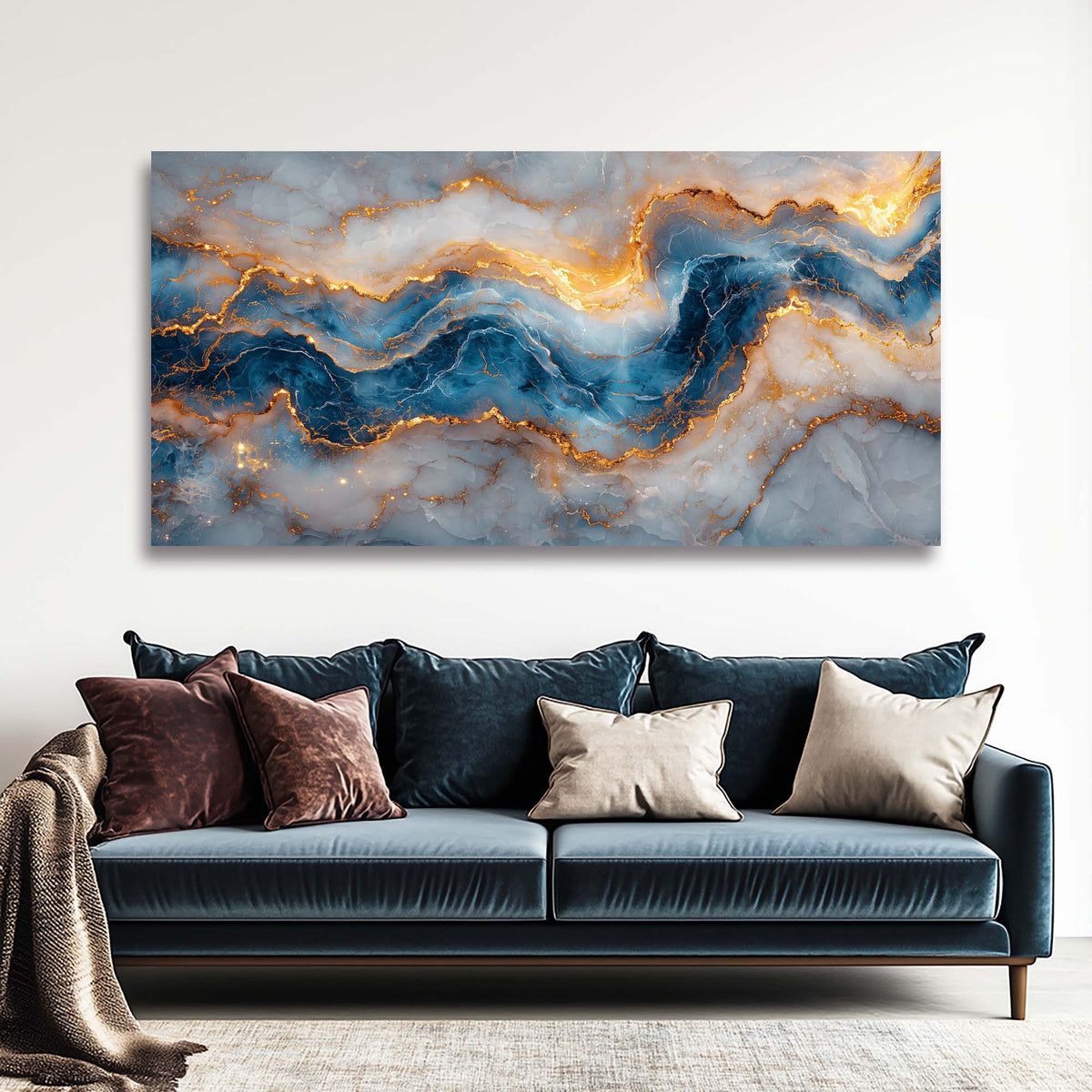 Blue Mysterious Horror Canvas Wall Art for Living Room Prints Artwork Bedroom Office Decor
