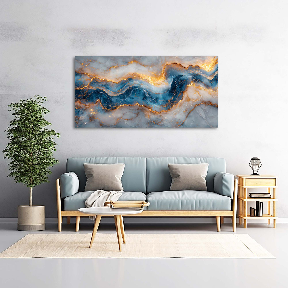 Blue Mysterious Horror Canvas Wall Art for Living Room Prints Artwork Bedroom Office Decor