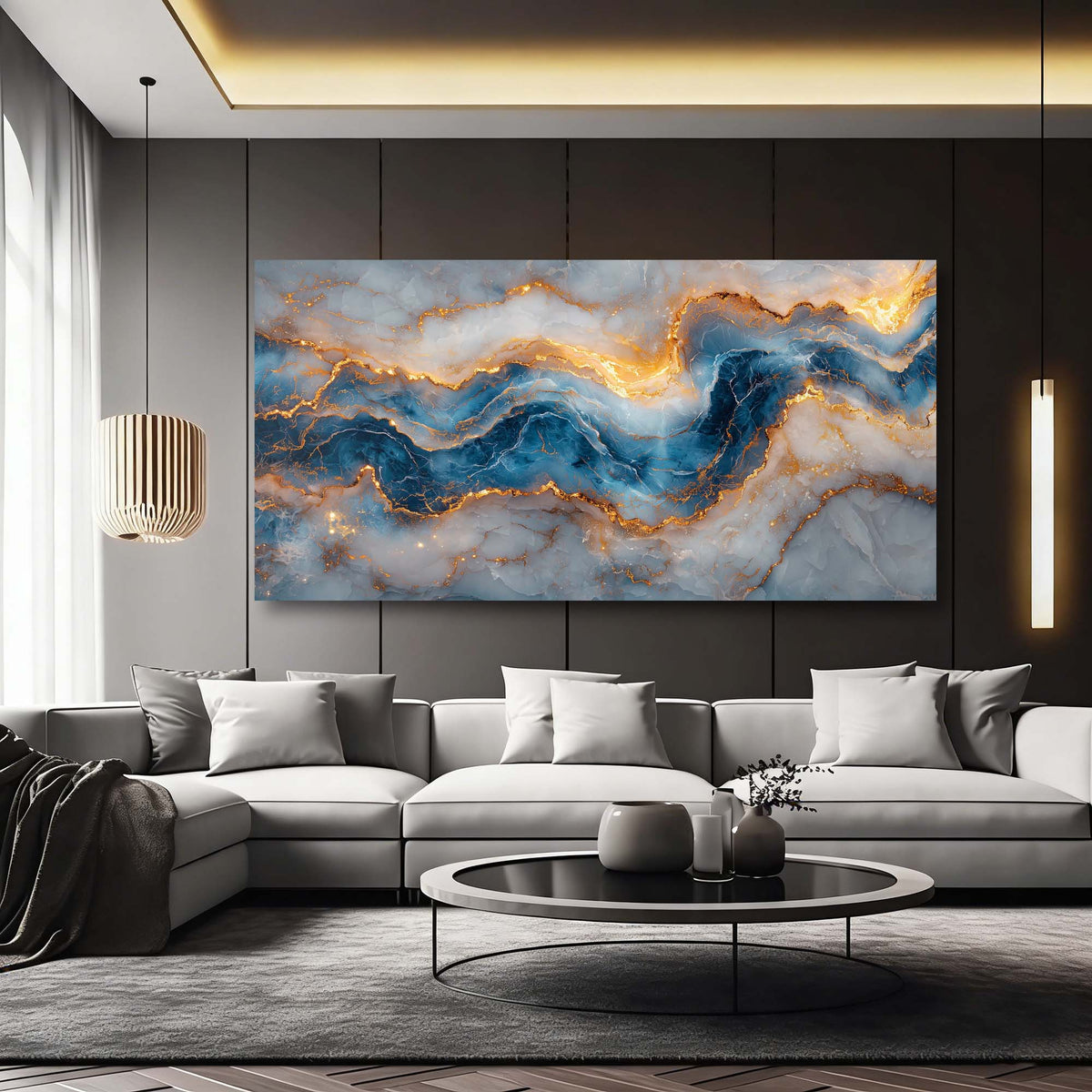 Blue Mysterious Horror Canvas Wall Art for Living Room Prints Artwork Bedroom Office Decor