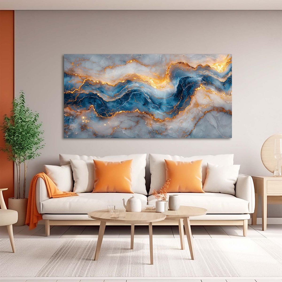 Blue Mysterious Horror Canvas Wall Art for Living Room Prints Artwork Bedroom Office Decor