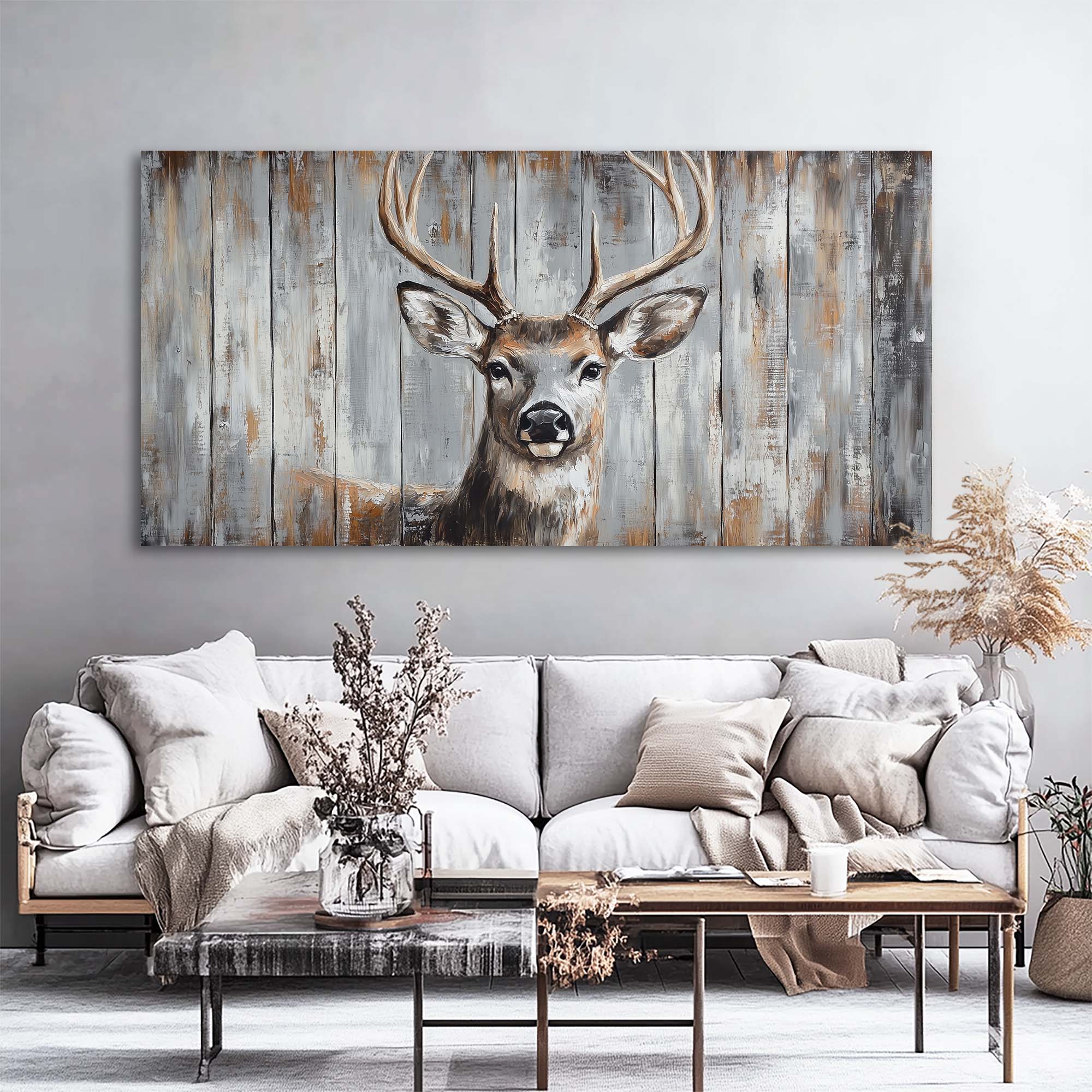 White Wildlife Nature Wall Art for Living Room Canvas Painting Prints Artwork Family Bedroom Office Decor