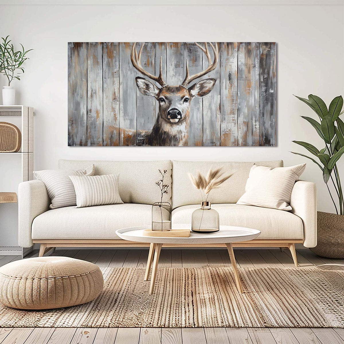 White Wildlife Nature Wall Art for Living Room Canvas Painting Prints Artwork Family Bedroom Office Decor