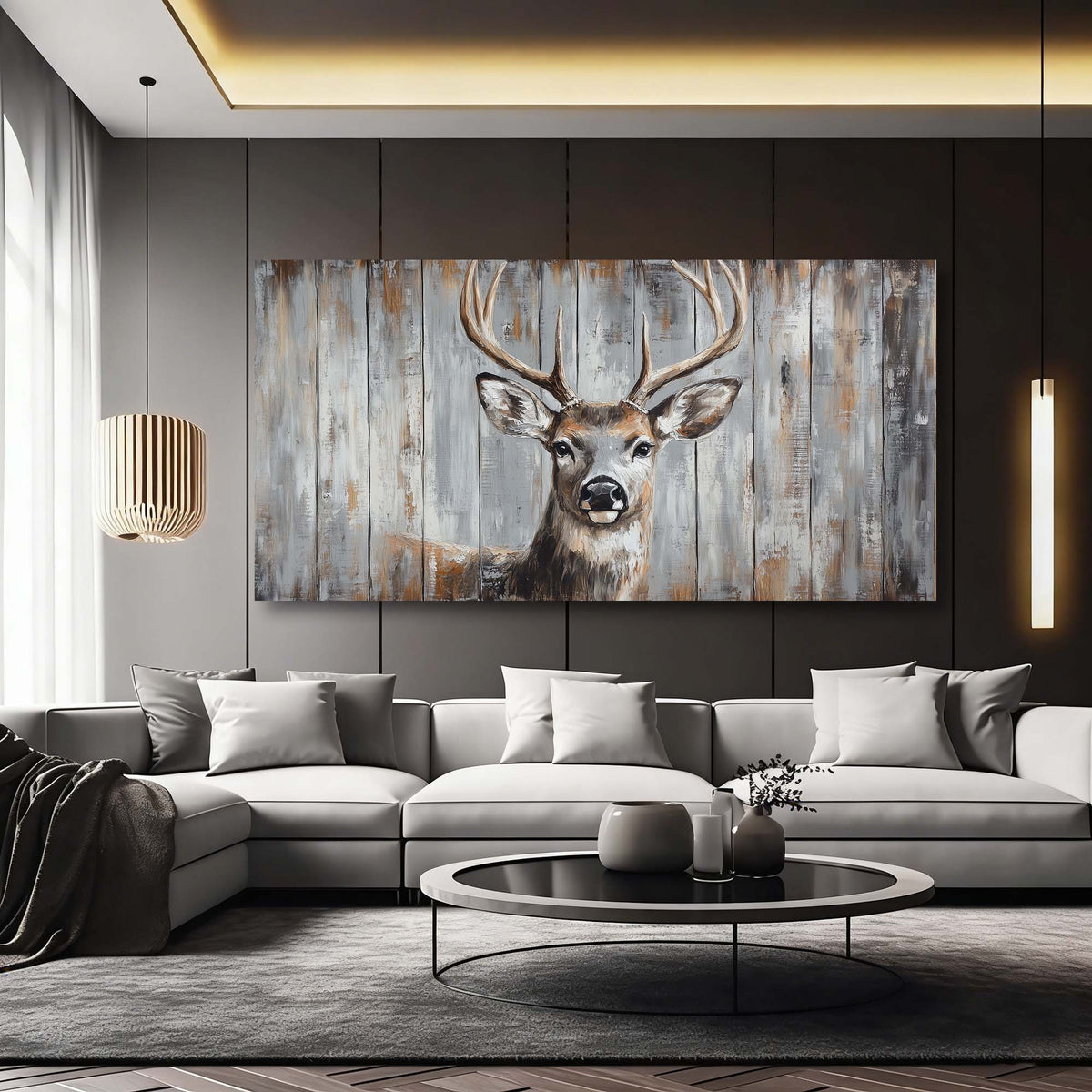White Wildlife Nature Wall Art for Living Room Canvas Painting Prints Artwork Family Bedroom Office Decor