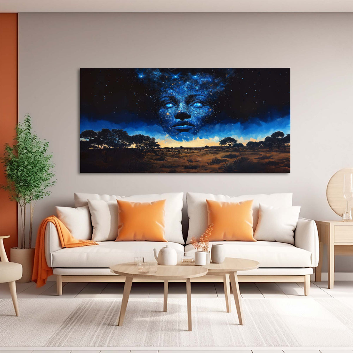 Orange Mysterious Nature Wall Art for Living Room Canvas Painting Prints Artwork Family Bedroom Office Decor