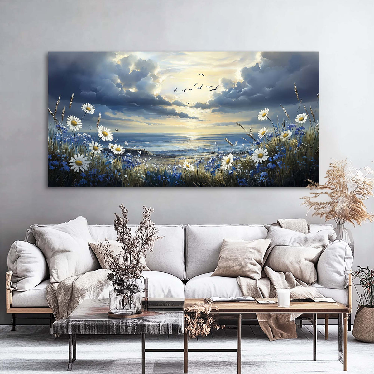 White Nature Wall Art for Living Room Canvas Painting Prints Art Deco Artwork Office Bedroom Decor