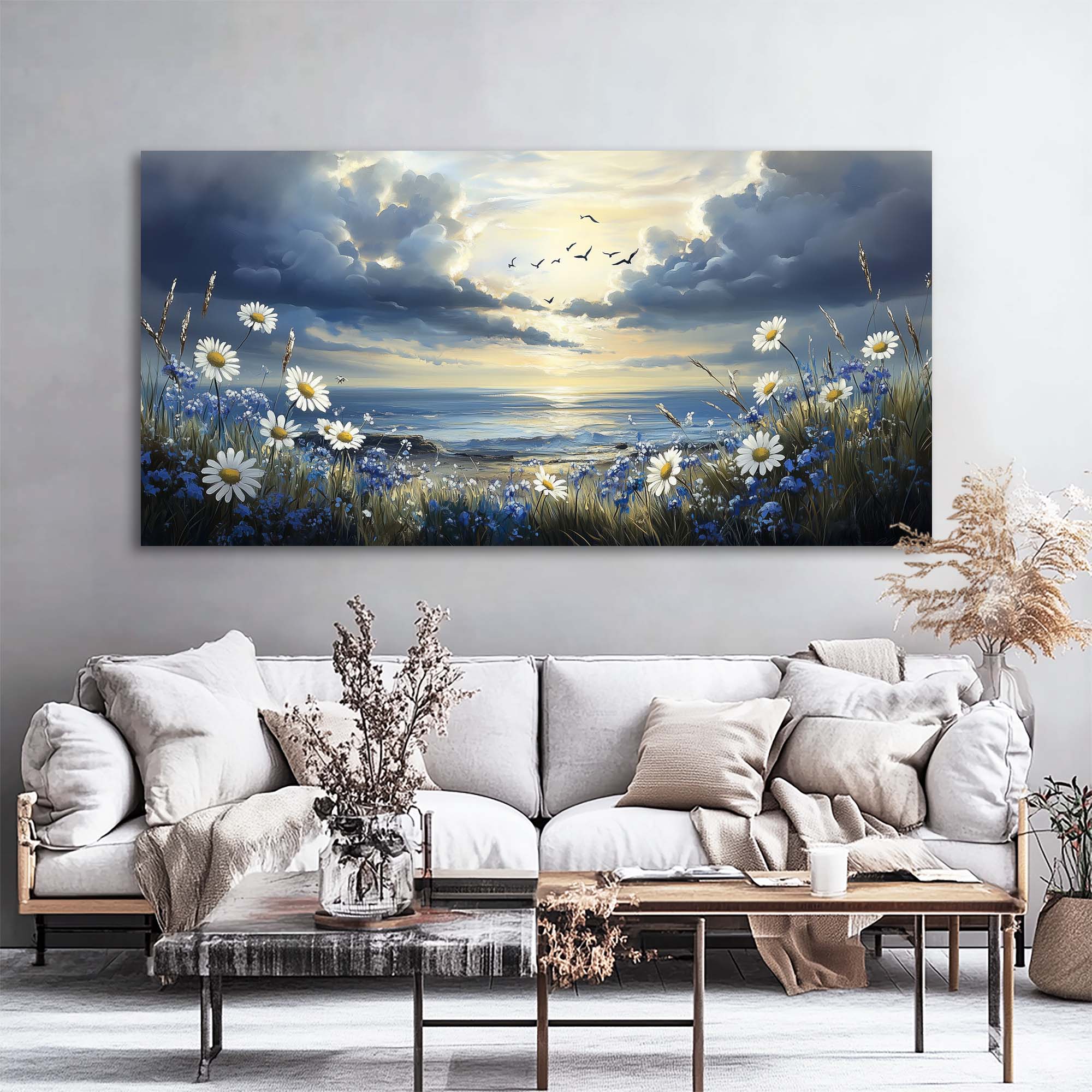 White Nature Wall Art for Living Room Canvas Painting Prints Art Deco Artwork Office Bedroom Decor