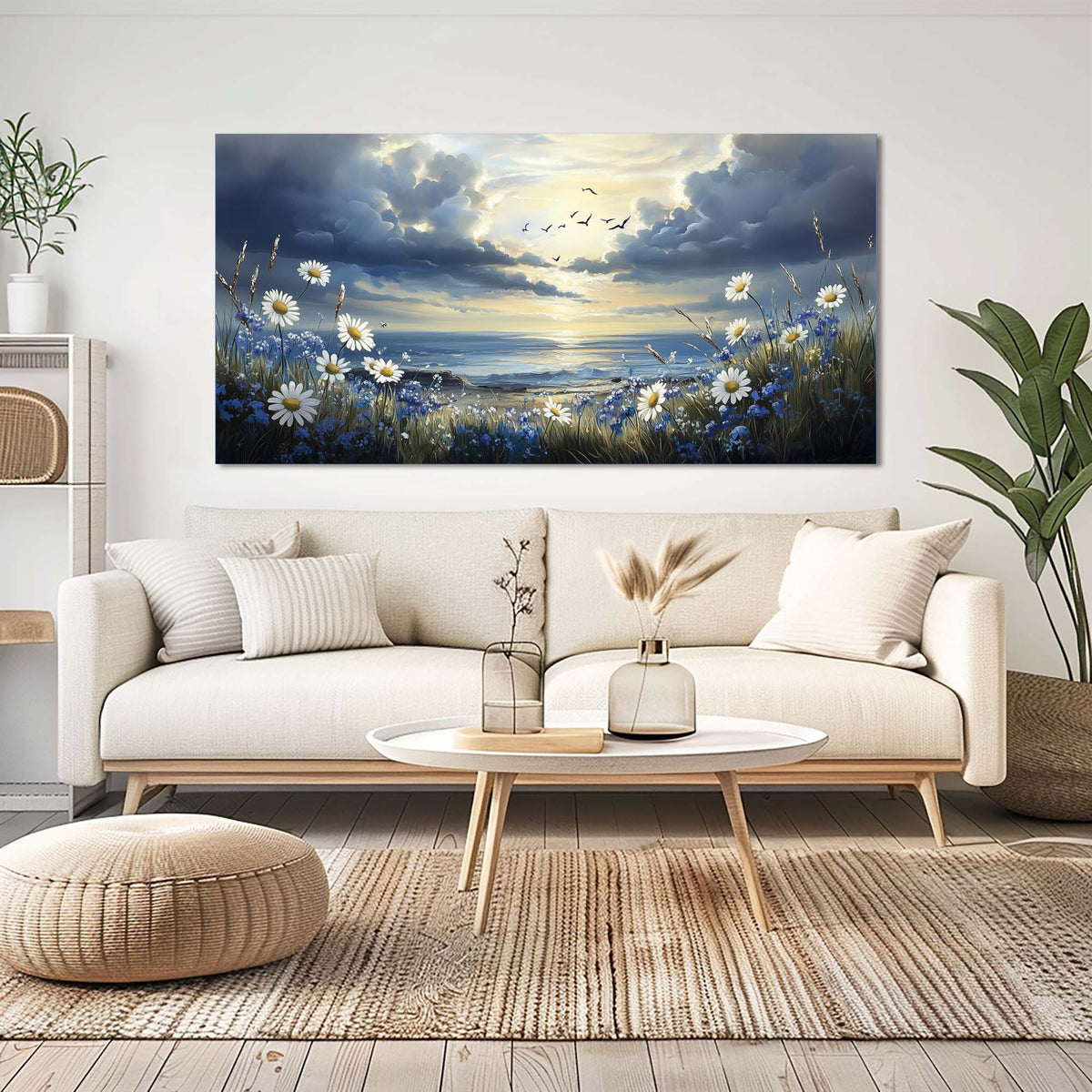 White Nature Wall Art for Living Room Canvas Painting Prints Art Deco Artwork Office Bedroom Decor