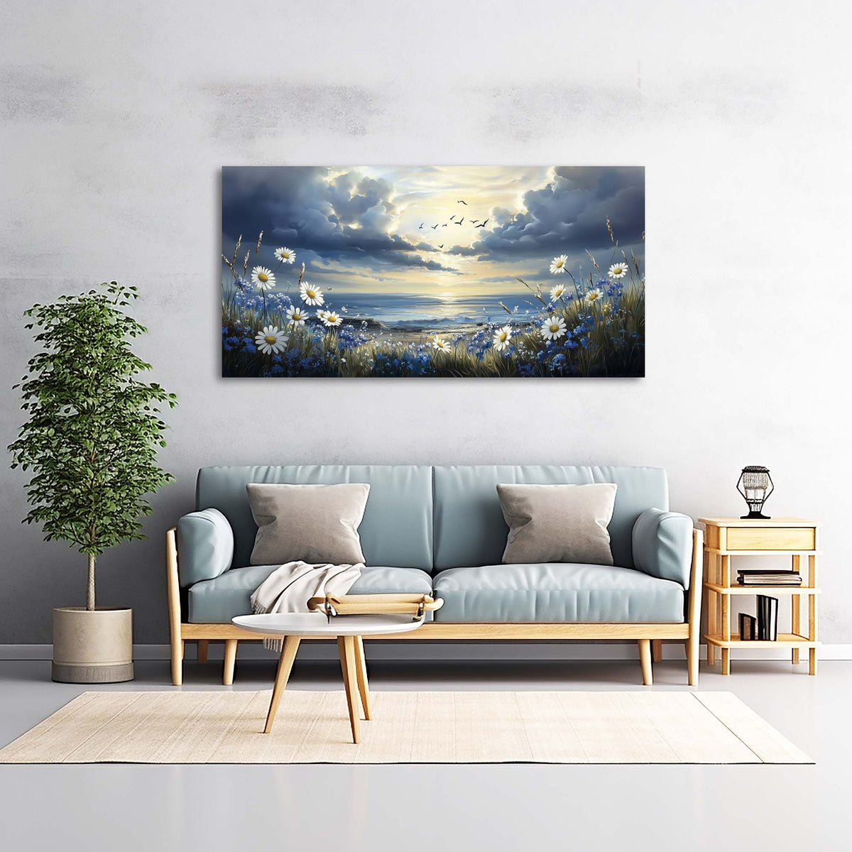 White Nature Wall Art for Living Room Canvas Painting Prints Art Deco Artwork Office Bedroom Decor