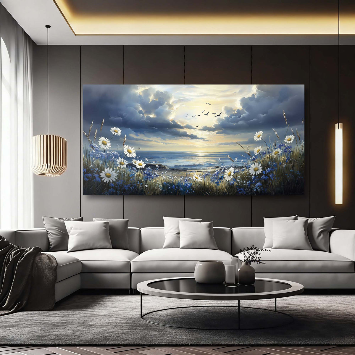 White Nature Wall Art for Living Room Canvas Painting Prints Art Deco Artwork Office Bedroom Decor