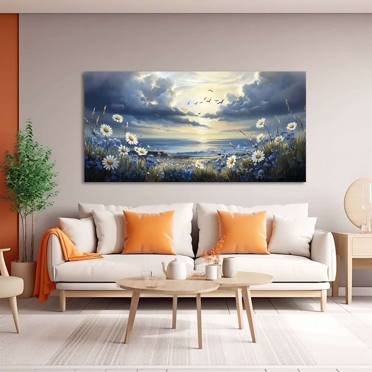 White Nature Wall Art for Living Room Canvas Painting Prints Art Deco Artwork Office Bedroom Decor