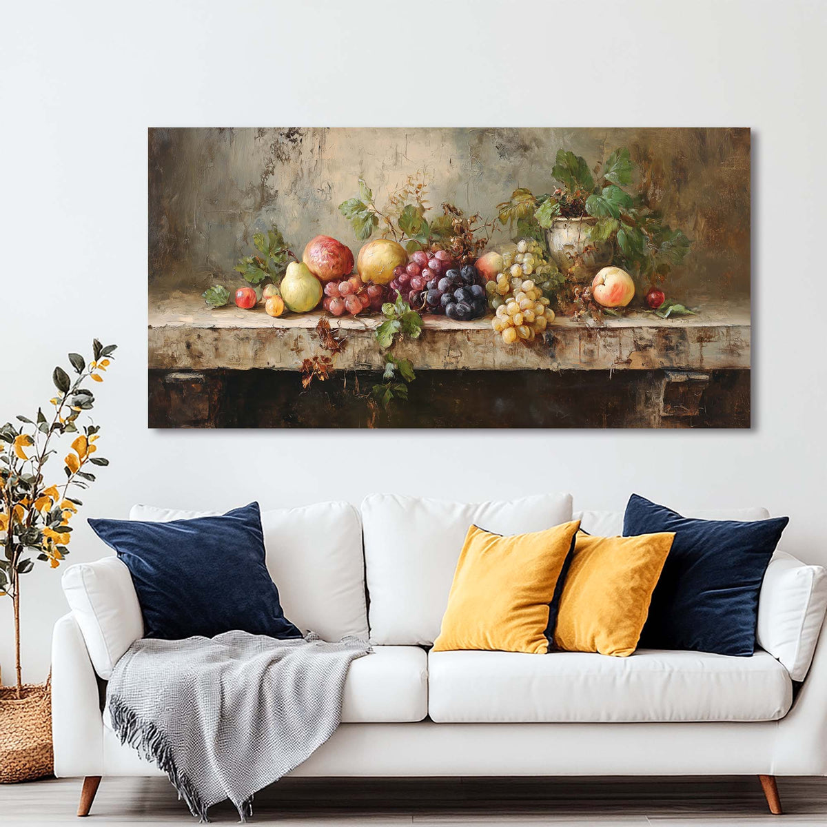 Purple Retro Nature Canvas Wall Art for Living Room Prints Artwork Bedroom Office Decor