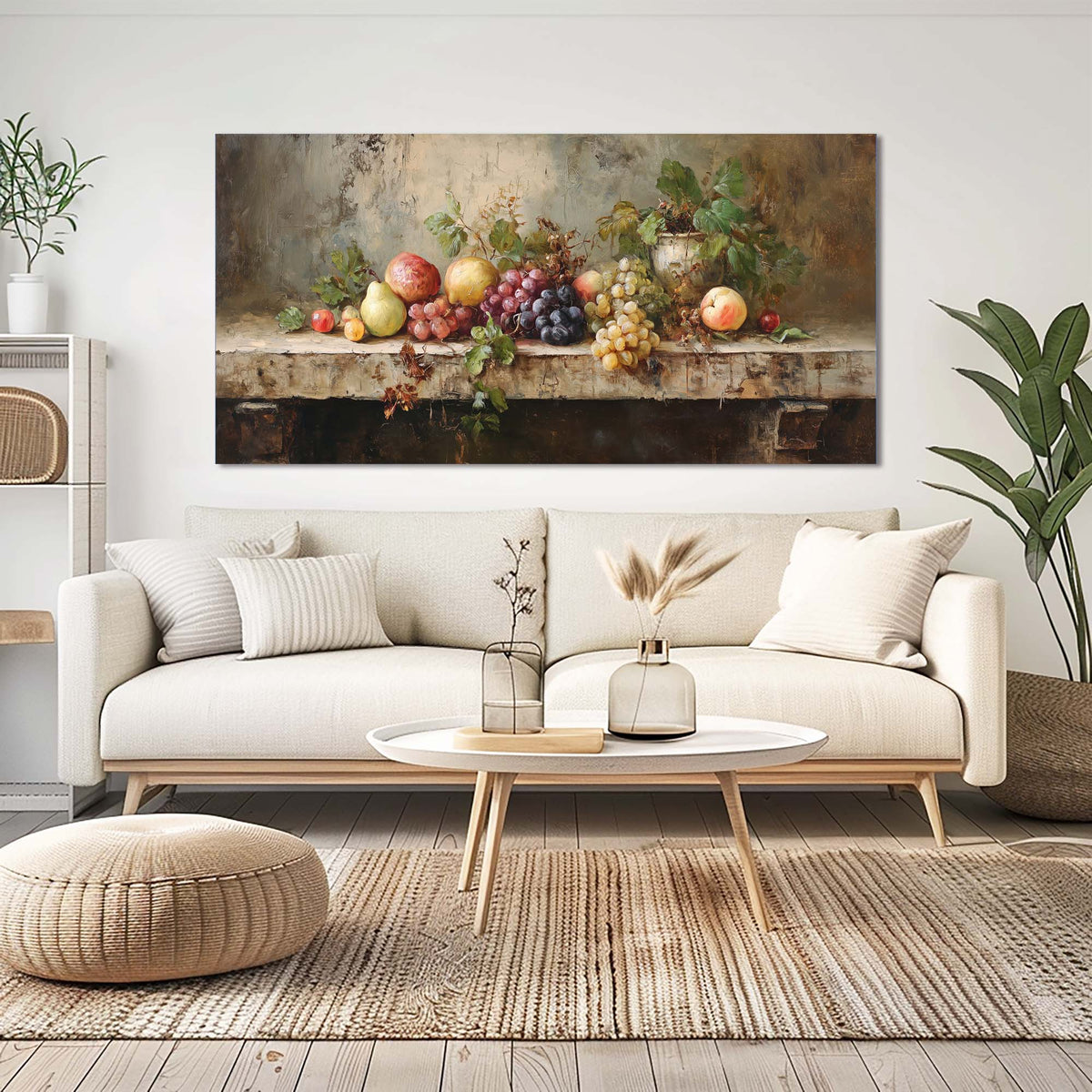 Purple Retro Nature Canvas Wall Art for Living Room Prints Artwork Bedroom Office Decor
