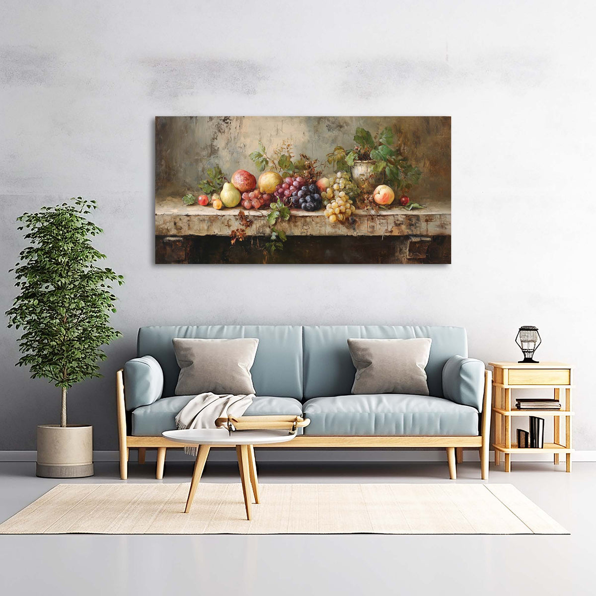 Purple Retro Nature Canvas Wall Art for Living Room Prints Artwork Bedroom Office Decor
