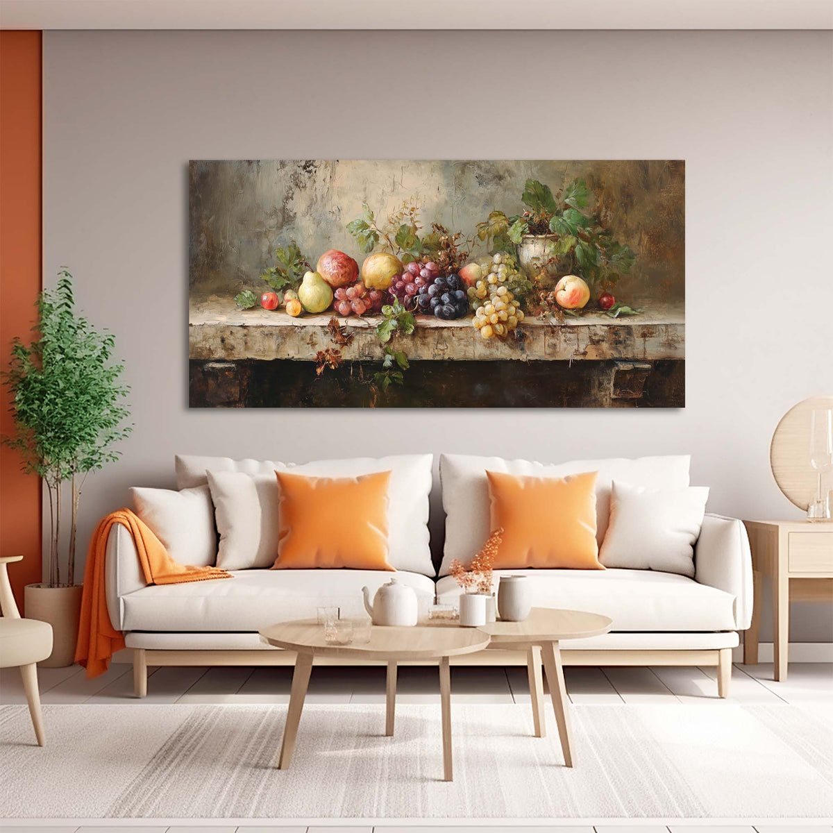 Purple Retro Nature Canvas Wall Art for Living Room Prints Artwork Bedroom Office Decor