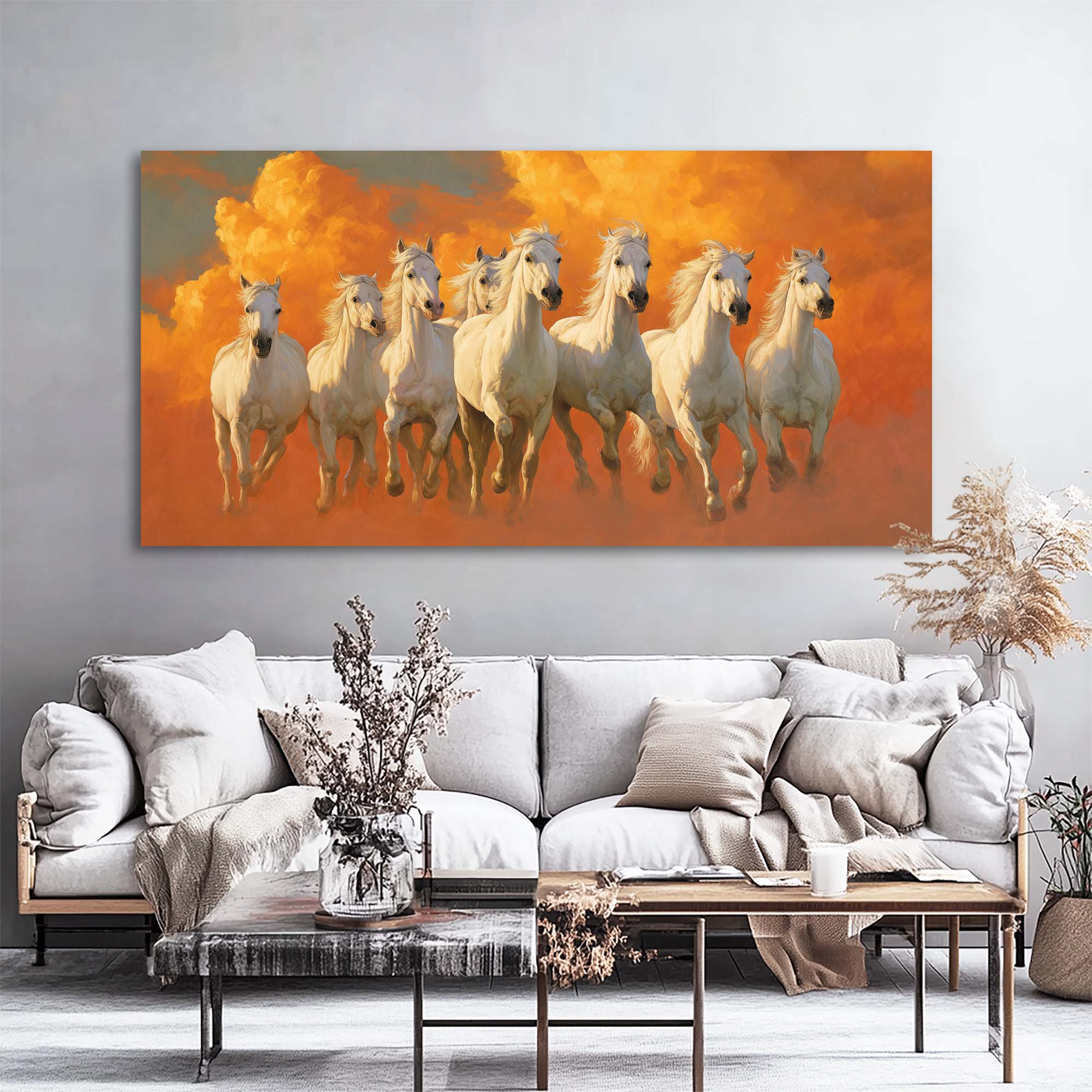 Yellow Mysterious Horror Wall Art Modern Canvas Painting Prints Artwork Office Hallway Bedroom Living Room Decor