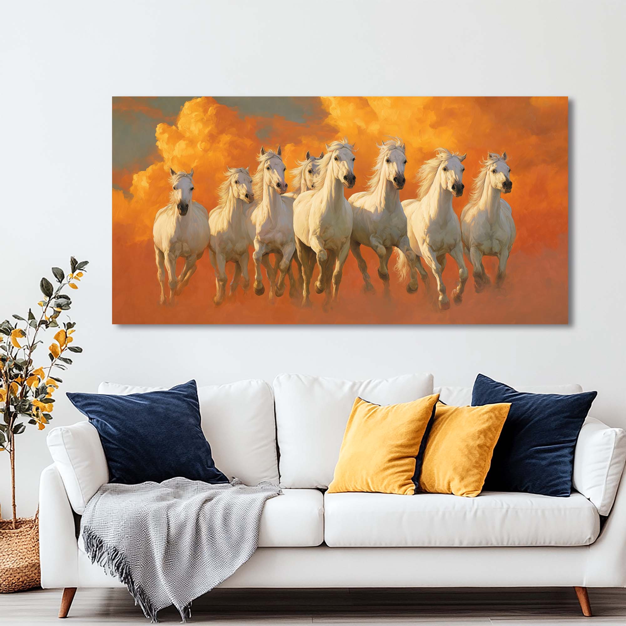 Yellow Mysterious Horror Wall Art Modern Canvas Painting Prints Artwork Office Hallway Bedroom Living Room Decor