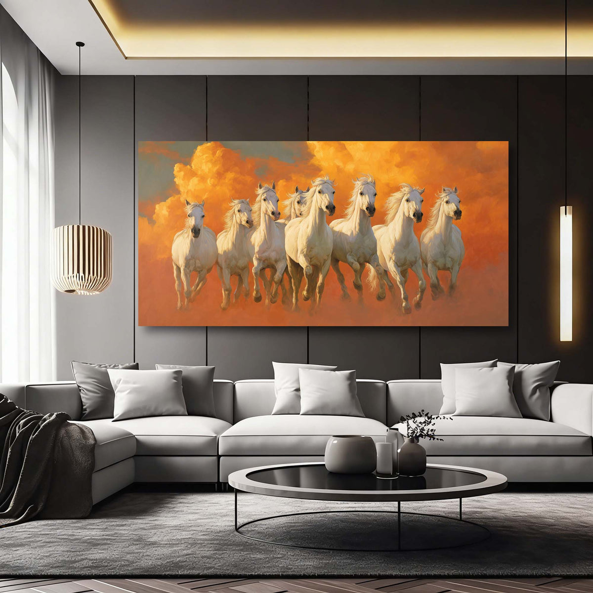 Yellow Mysterious Horror Wall Art Modern Canvas Painting Prints Artwork Office Hallway Bedroom Living Room Decor