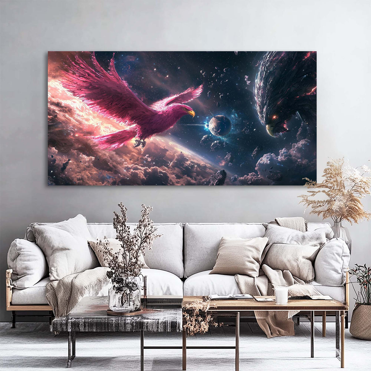 Gold Mysterious Horror Wall Art Modern Canvas Painting Prints Artwork Office Hallway Bedroom Living Room Decor