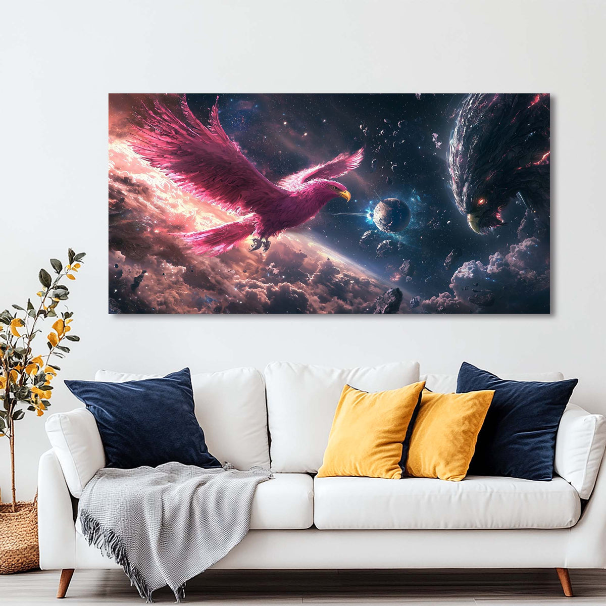 Gold Mysterious Horror Wall Art Modern Canvas Painting Prints Artwork Office Hallway Bedroom Living Room Decor