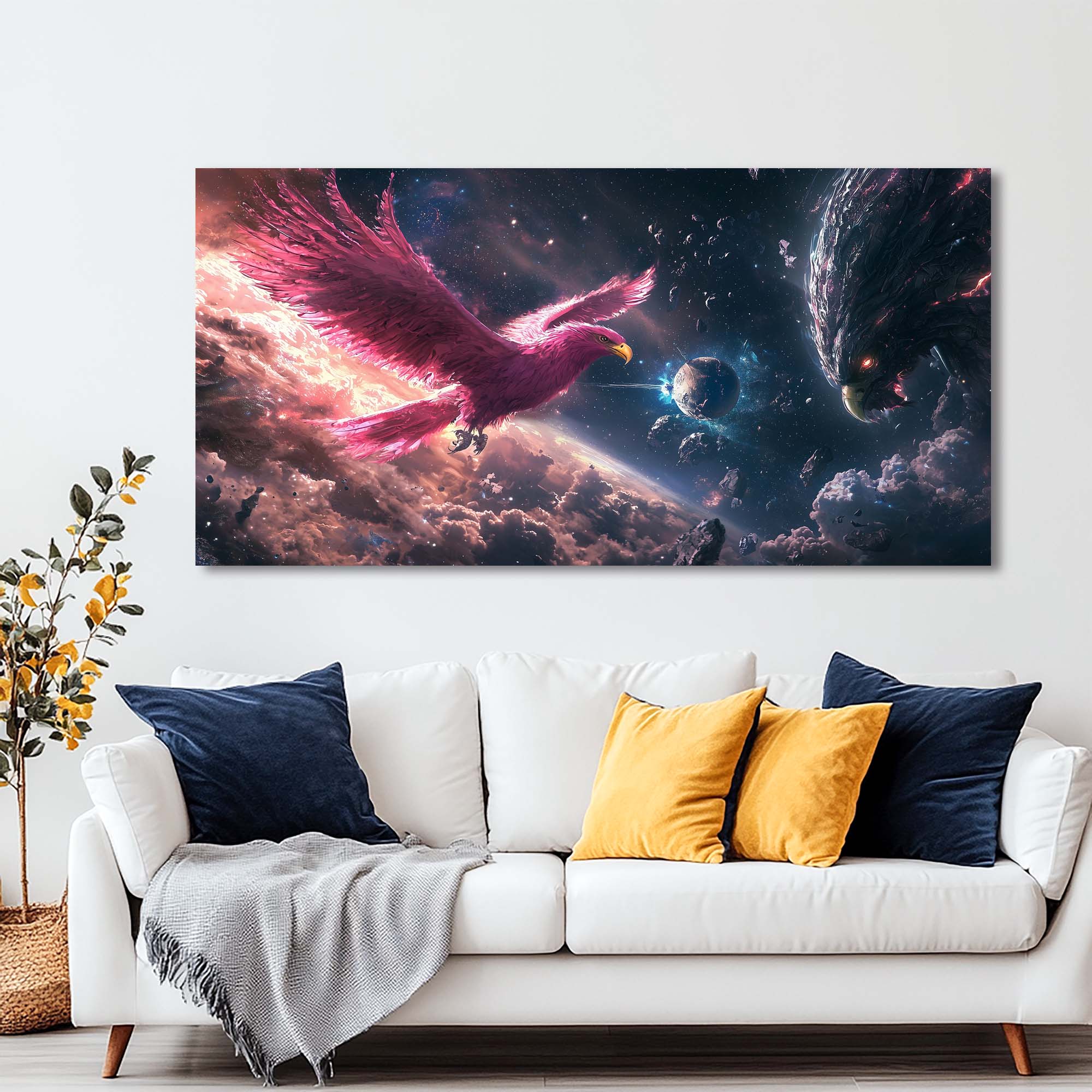 Gold Mysterious Horror Wall Art Modern Canvas Painting Prints Artwork Office Hallway Bedroom Living Room Decor