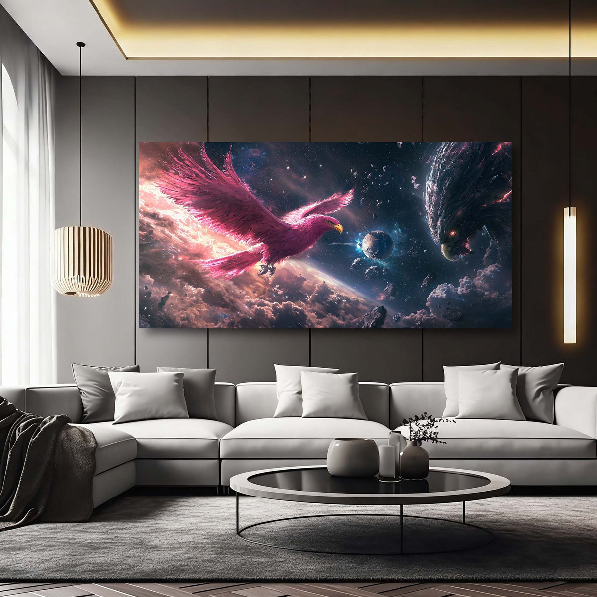 Gold Mysterious Horror Wall Art Modern Canvas Painting Prints Artwork Office Hallway Bedroom Living Room Decor