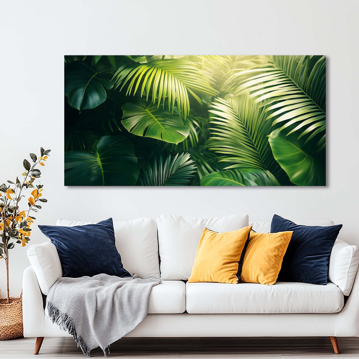 Yellow Tropical Nature Wall Art Art Deco Painting Prints Canvas Artwork Living Room Family Bedroom Office Decor