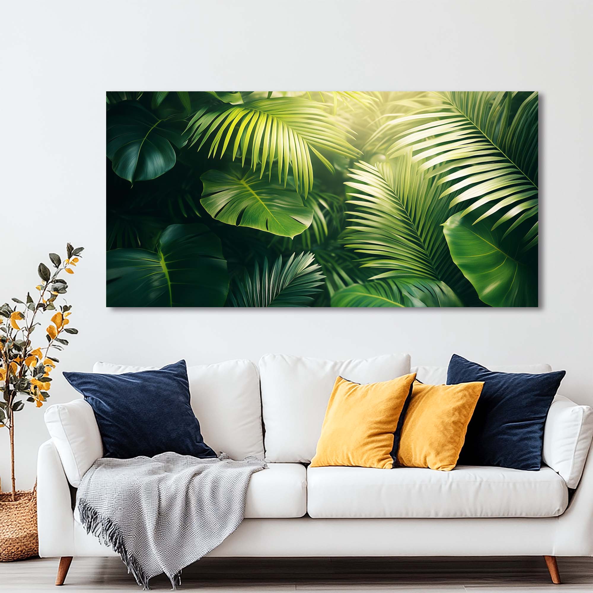 Yellow Tropical Nature Wall Art Art Deco Painting Prints Canvas Artwork Living Room Family Bedroom Office Decor