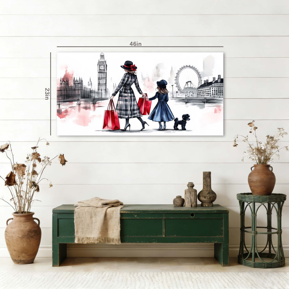 Red Urban Map Canvas Wall Art