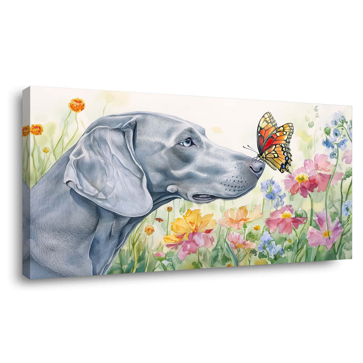 Gray Floral Canvas Wall Art for Living Room