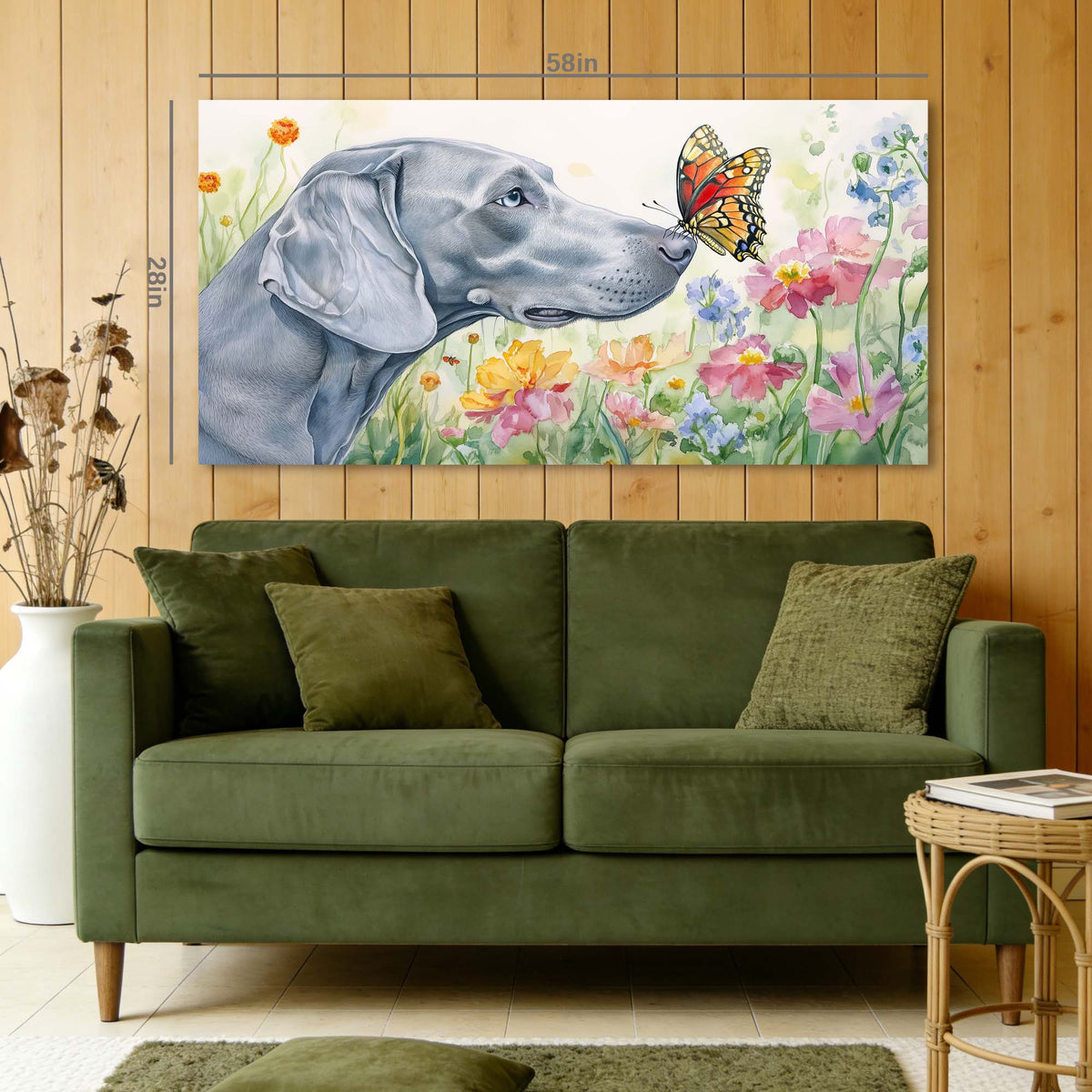 Gray Floral Canvas Wall Art for Living Room