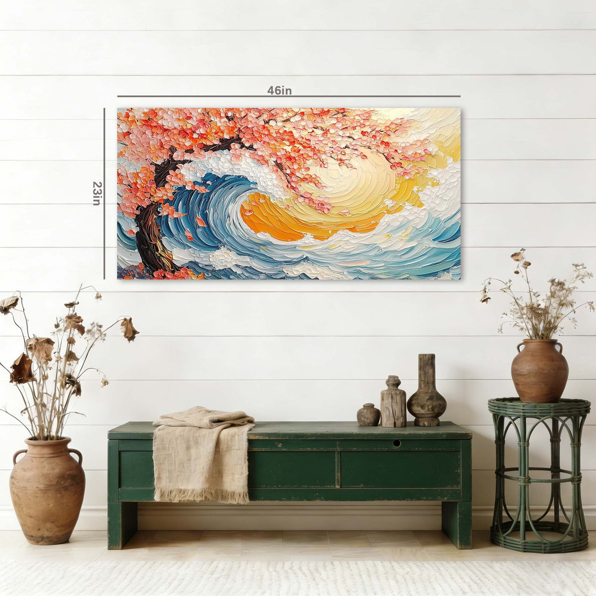 White Nature Canvas Wall Art for Living Room
